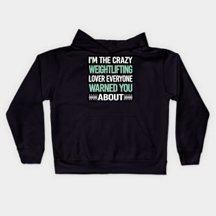 Crazy Lover Weightlifting Lifting Kids Hoodie